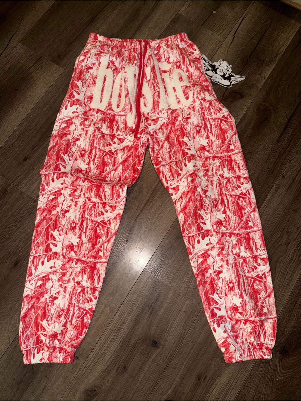 Boys Lie Pink & White camo Jogger Sweatpants